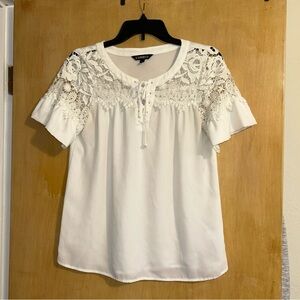 Express Women's white Lace Blouse size small
